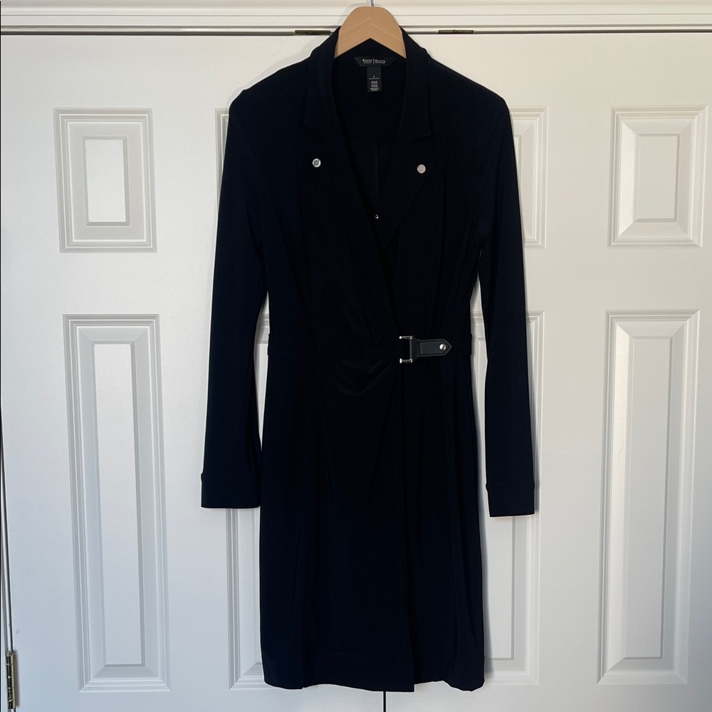 White House Black Market Black Wrap Belted Dress